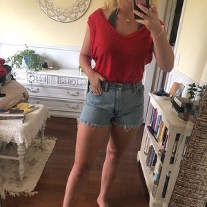 Red Free People T-shirt Medium